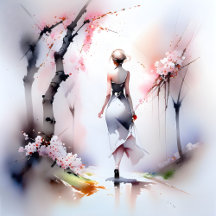 Lonely Woman Walking 