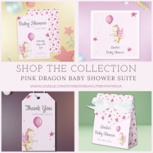 CUTE PASTEL PINK DRAGON BABY SHOWER SUITE