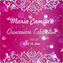 Magenta And Silver Elegant Shimmery Quinceañera