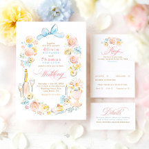 Pastel Floral Whimsical Hand Drawn Wedding Suite
