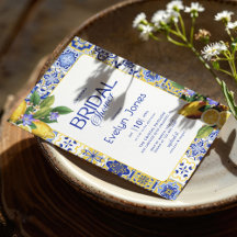 Italian Blue Tile & Lemon Bridal Shower Edition