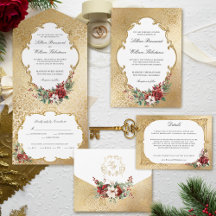 Golden Opulence Christmas Floral Wedding