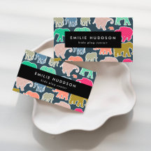 Colorful Elephants Business Cards Collection