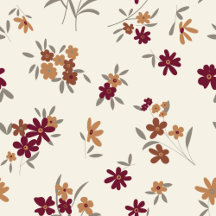 Dainty Gold Maroon Floral Pattern