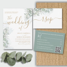 Rustic Eucalyptus Gold Calligraphy Wedding Collect