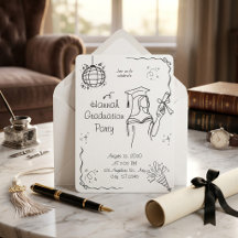 Minimalist Graduation Invitations – She Did It Set