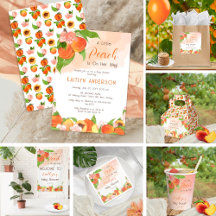 A Little Peach Is On Her Way Girl Baby Shower