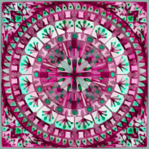 ma - MANDALA Tile - Boho Pink Berry Mosaic