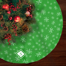 Modern Snowflake Christmas Pattern Red and Green