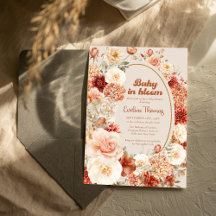 Baby in bloom - terracotta fall and autumn floral