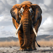 Elephant In Tiger Disguise