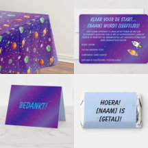 Moderne Ruimtevaart Verjaardag: Blauw & Paar