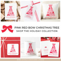 Modern  Pink & Red Bow Christmas Tree Collection