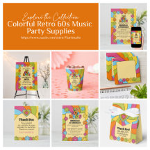 Colorful Retro 60s Music Party Supplies