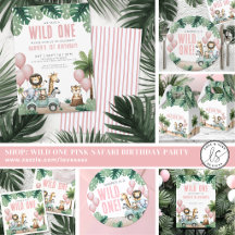Wild One Pink Safari 1st Birthday Party