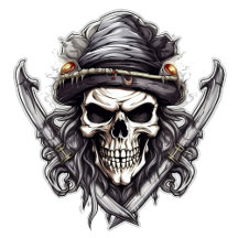 Sticker Skull and Crossbones