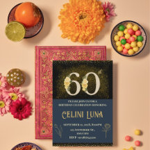 Gold & Black Birthday Invitations (60th-69th)