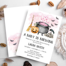 Pink Baby is Brewing Halloween Baby Shower   BS6