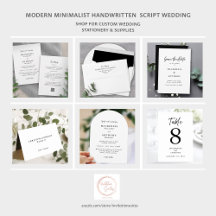 Modern Minimalist Handwritten Script Wedding Black