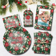 POINSETTIA ON GREEN HOLIDAY COLLECTION