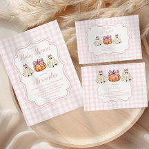Pink Halloween Ghost Bow Girl Baby Shower