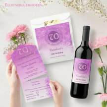 Beautiful Pink Glitter   70th Birthday