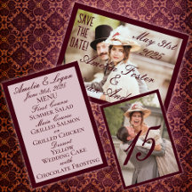 Victorian Burgundy Text & Frame