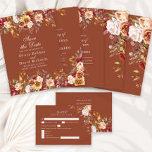 Terracotta Burnt Orange Wildflowers Collection