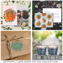 Boho Chic Wildflower Abstract Watercolor 