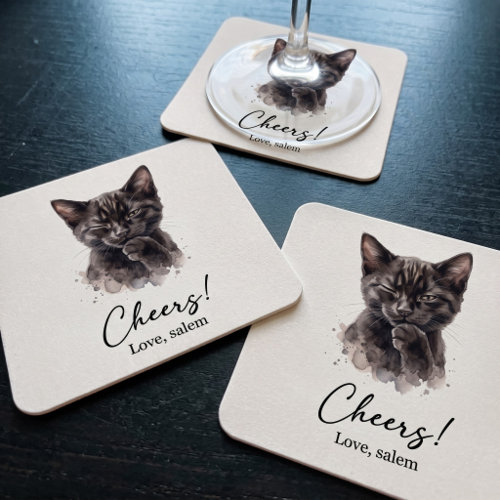 Coasters (Square) UGC 1: the personalized paper coaster with Nutmeg's portrait