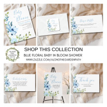 Blue Floral Baby In Bloom Shower 