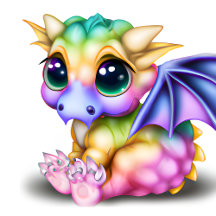 Cute and Colorful Kawaii Baby Dargon