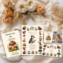 Woodland Animals Greenery Wild One 1st Birthday