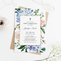 Blue Hydrangeas and Pink Roses Collection