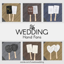 Outdoor Summer Wedding Program Hand Fans 