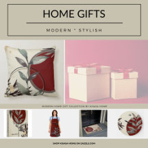 Home Gifts   Cream & Burgundy Artistic Watercolor
