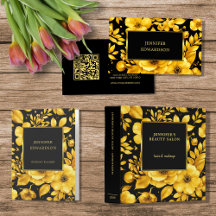 Elegant gold flowers black professional collection