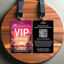 VIP Pass Badge Palm Grove QR Code & Logo