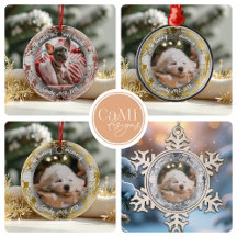 Foil Dog Cat Pet Memorial Photo Ornaments