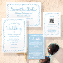 Whimsical Light Blue Watercolor Wedding