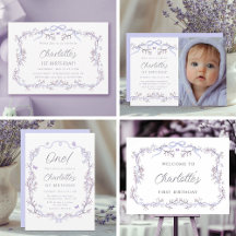 Lavender Spring Garden 1st Birthday Party Suite