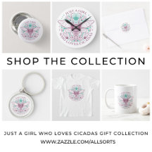 Just a Girl Who Loves Cicadas Line Art Collection