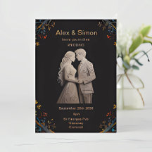 Bride & Groom delicate classic design 