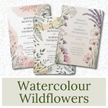 Vintage Watercolor Wildflower Wedding Invitations