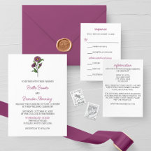 Minimalist Purple Aster Wedding Collection