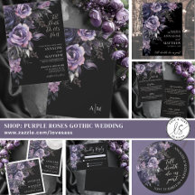 Black Purple Till Death Do Us Part Gothic Wedding