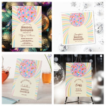 Elegant Retro Pink Disco Ball Bridal Shower