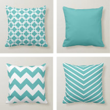 Turquoise & White Throw Pillows