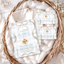 Our Little Peanut Boy Blue Gingham Baby Shower