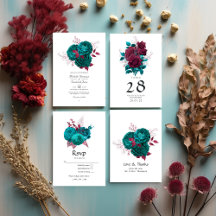 Turquoise and Burgundy